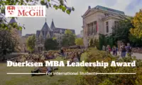 Duerksen MBA Leadership Award for International Students at McGill University, Canada