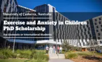 Exercise and Anxiety in Children PhD Scholarship at University of Canberra, Australia