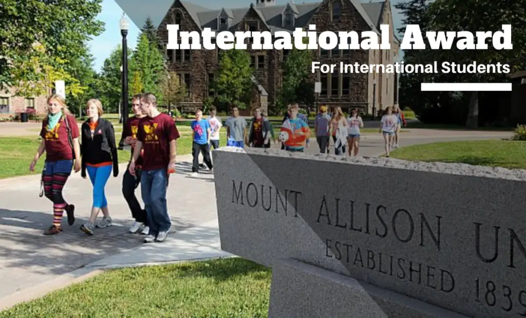 Mount Allison University International Award in Canada