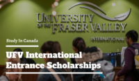 UFV International Entrance Scholarships in Canada