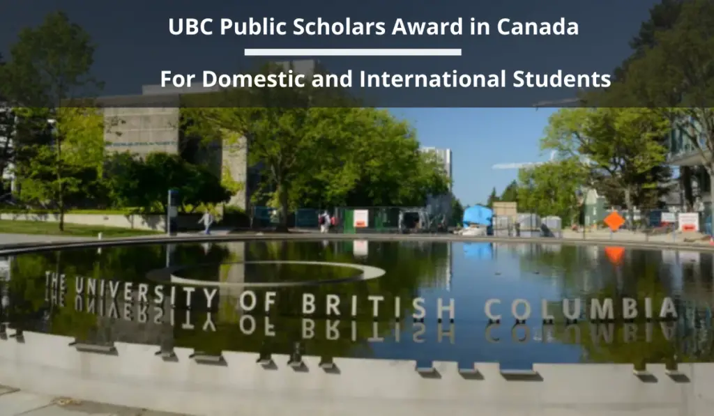 UBC Public Scholars Award for Domestic and International Students