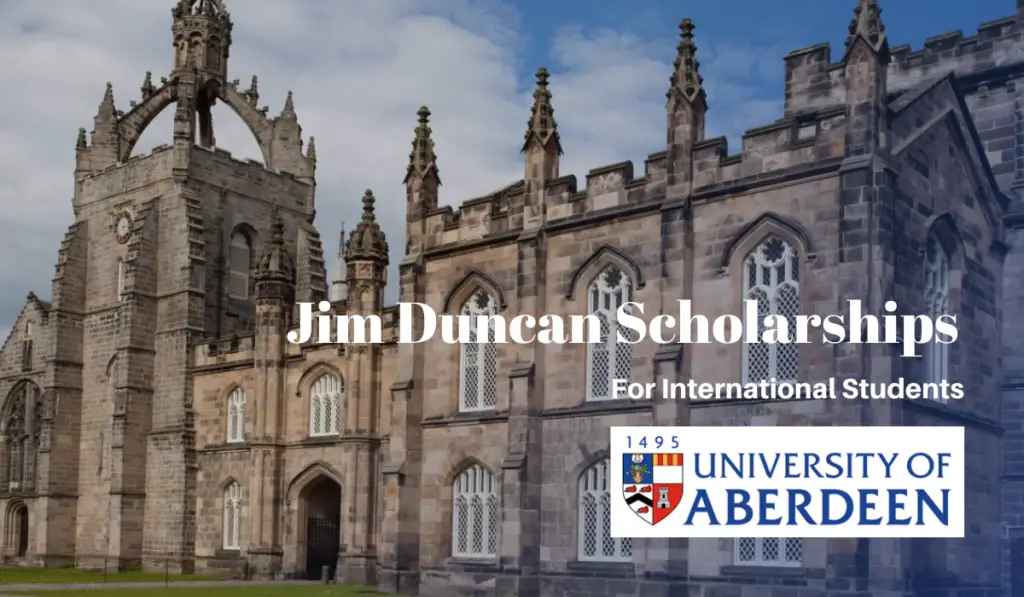 University of Aberdeen Jim Duncan Scholarships for International Students in the UK