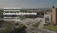 University of Exeter Graduate LLB funding for Canadian Students in the UK