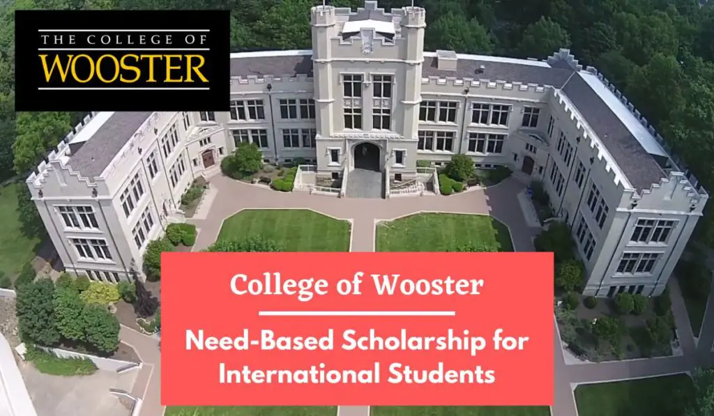 College of Wooster NeedBased Scholarship for International Students in USA