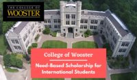 College of Wooster Need-Based funding for International Students in the USA
