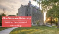 Ohio Wesleyan University Bashford International Scholarship in USA