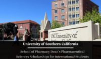 USC School of Pharmacy Dean’s Pharmaceutical Sciences Scholarships for International Students