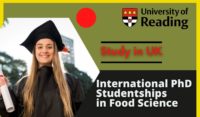 International PhD Studentships in Food Science at University of Reading in the UK