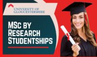 MSc by Research Studentships at University of Gloucestershire, UK