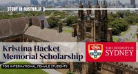 Kristina Hacket Memorial Scholarship for International Female Students in Australia