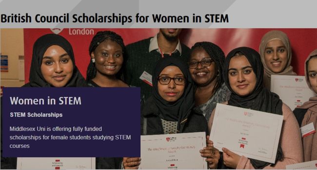 Middlesex University British Council MSc Scholarships for International Women in STEM.